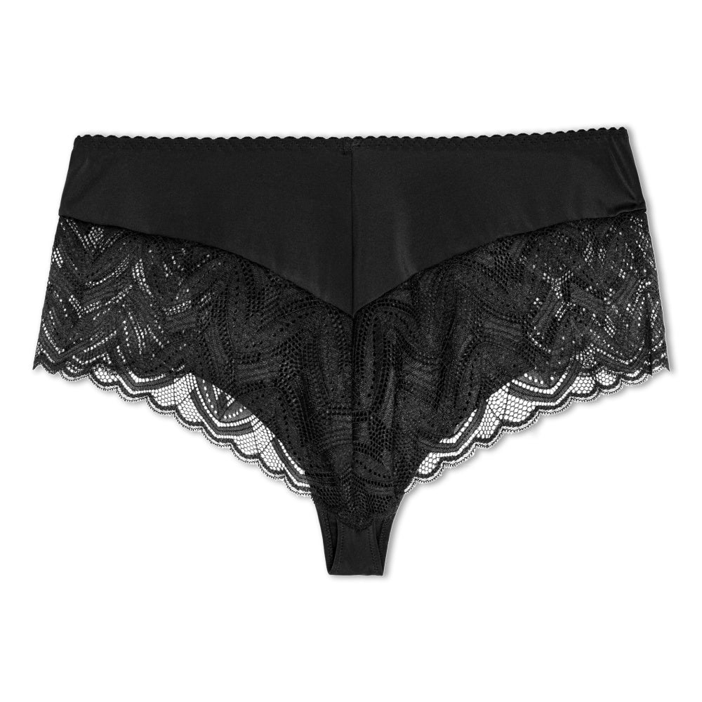 Geometric Luxury Thong Black