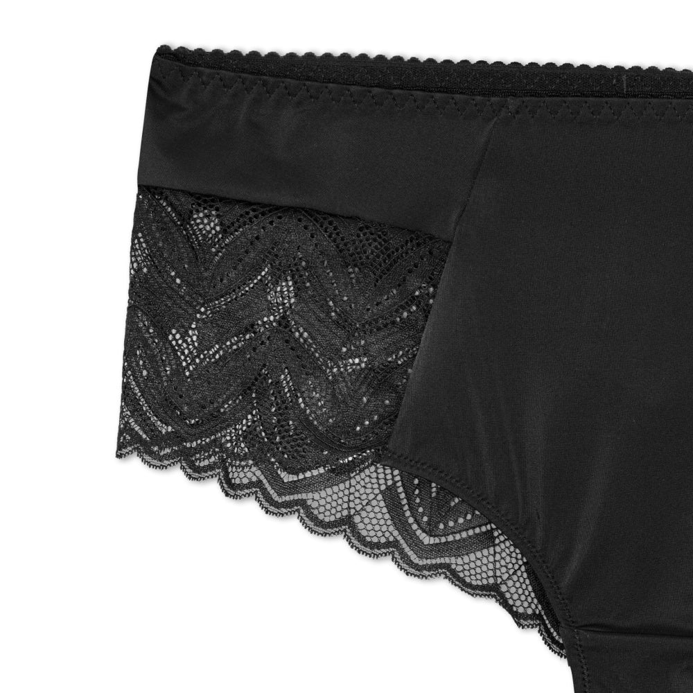 Geometric Luxury Thong Black